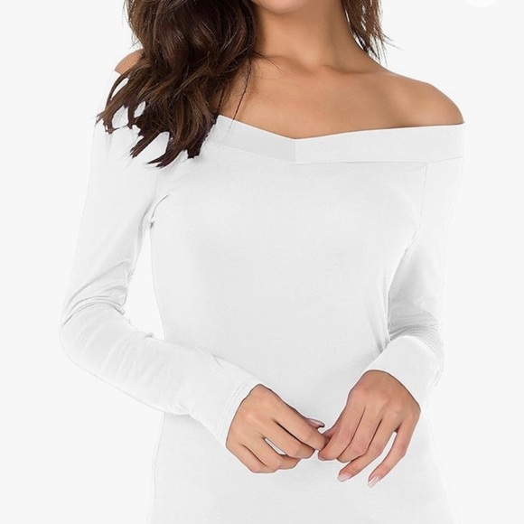 Sarin Matthews White Off Shoulder Top Size Large - Picture 5 of 6